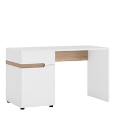 Chelsea Bedroom Desk & Dressing Table in White with a Truffle Oak Trim