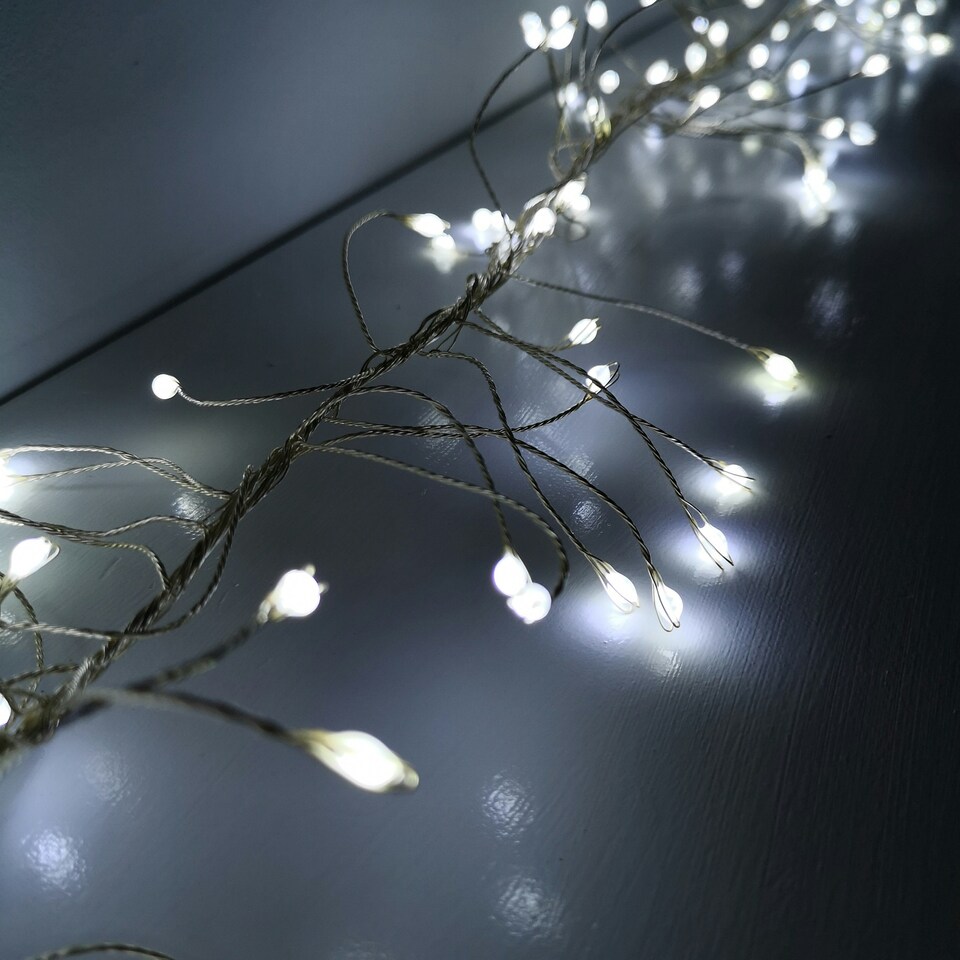 image 1 of 430 LED 2.7m Premier Christmas Outdoor 8 Function Garland Wire Lights Cool White