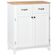 image 1 of HOMCOM Modern Kitchen Cupboard, Wooden Storage Cabinet, Tableware Organizer with 2 Drawers for Living & Dining Room, White