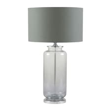 Grey Ombre Glass Table Lamp With Grey Lampshade