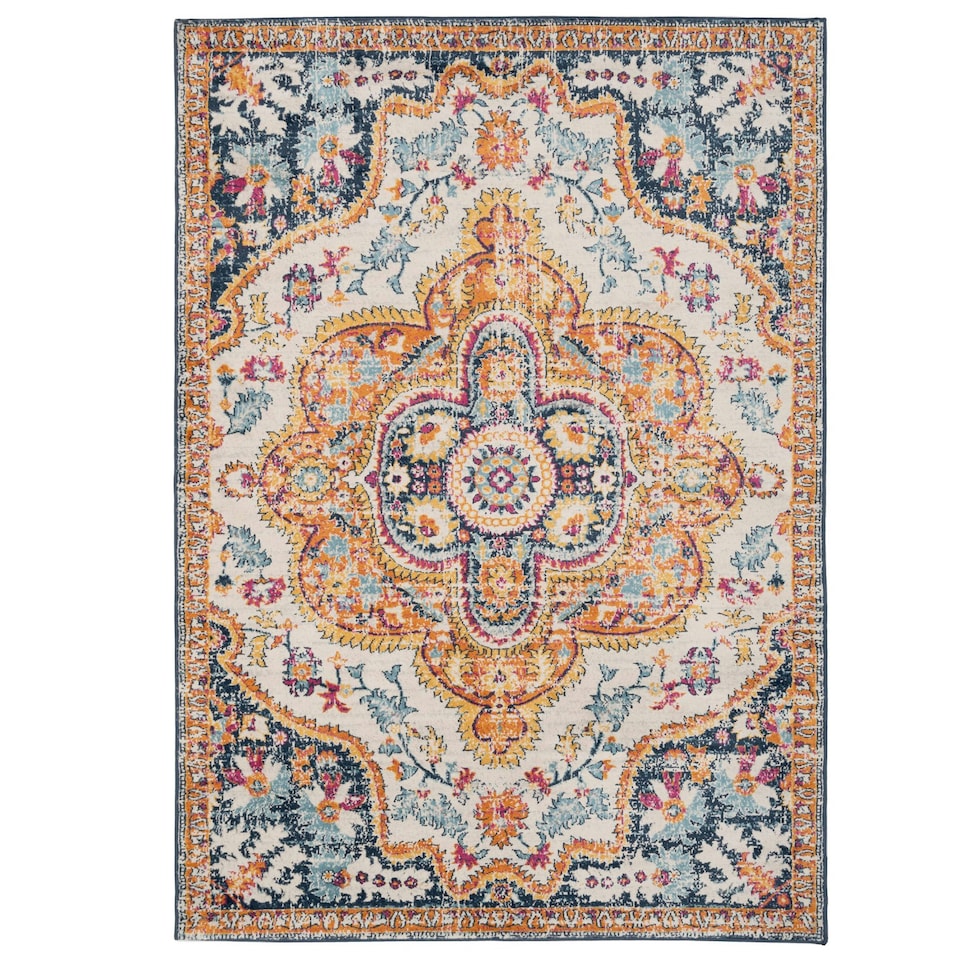 image 1 of KUKOON Bright Multicolour Traditional Medallion Living Area Rug 120cm x 170cm | Multi