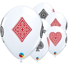 Casino Card Suits Latex Helium Qualatex Balloons 28cm / 11 in - Pack of 25