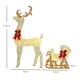 image 7 of Outsunny Light Up Reindeer & Sleigh Christmas Decoration w/ 170 LED Lights
