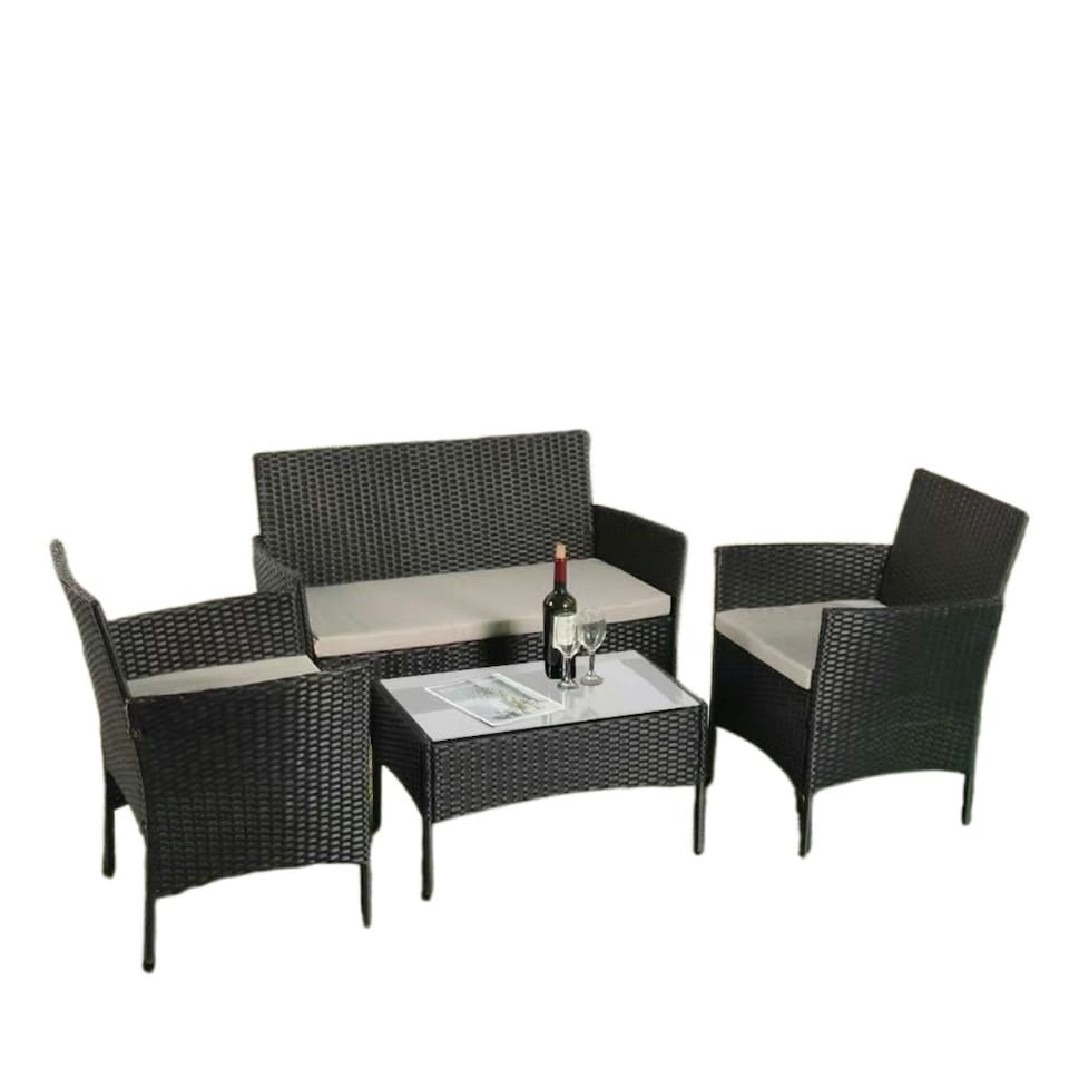 image 1 of Amazon 4 Piece Garden Rattan Set