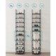image 5 of 10-Tier Shoe Tower, Compact Storage Rack with Fabric Shelves and Metal Frame, Black
