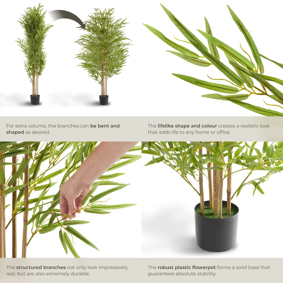 image 1 of Artificial Plant - bamboo grass, realistic look, low-maintenance | Green | green | 50 x 50 x 180 cm | 1