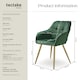 image 6 of Chair Marilyn - quilted velvet look, continuous backrest, golden steel legs - per piece Green | Dark Green/Gold