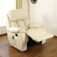 image 7 of Chester Bonded Leather Manual Recliner Chair with Heat And Massage (Cream)