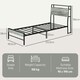 image 7 of HOMCOM LED Single Bed Frame with Charging Station, 90 x 190cm, Cement Grey