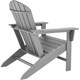 image 4 of Garden Chair with Footstool - Adirondack design, high backrest, wide armrests | Grey | light grey | One Size | 1