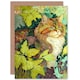 image 1 of Cat Lover Pet Hiding in Bush Tree Colourful Design Greeting Card