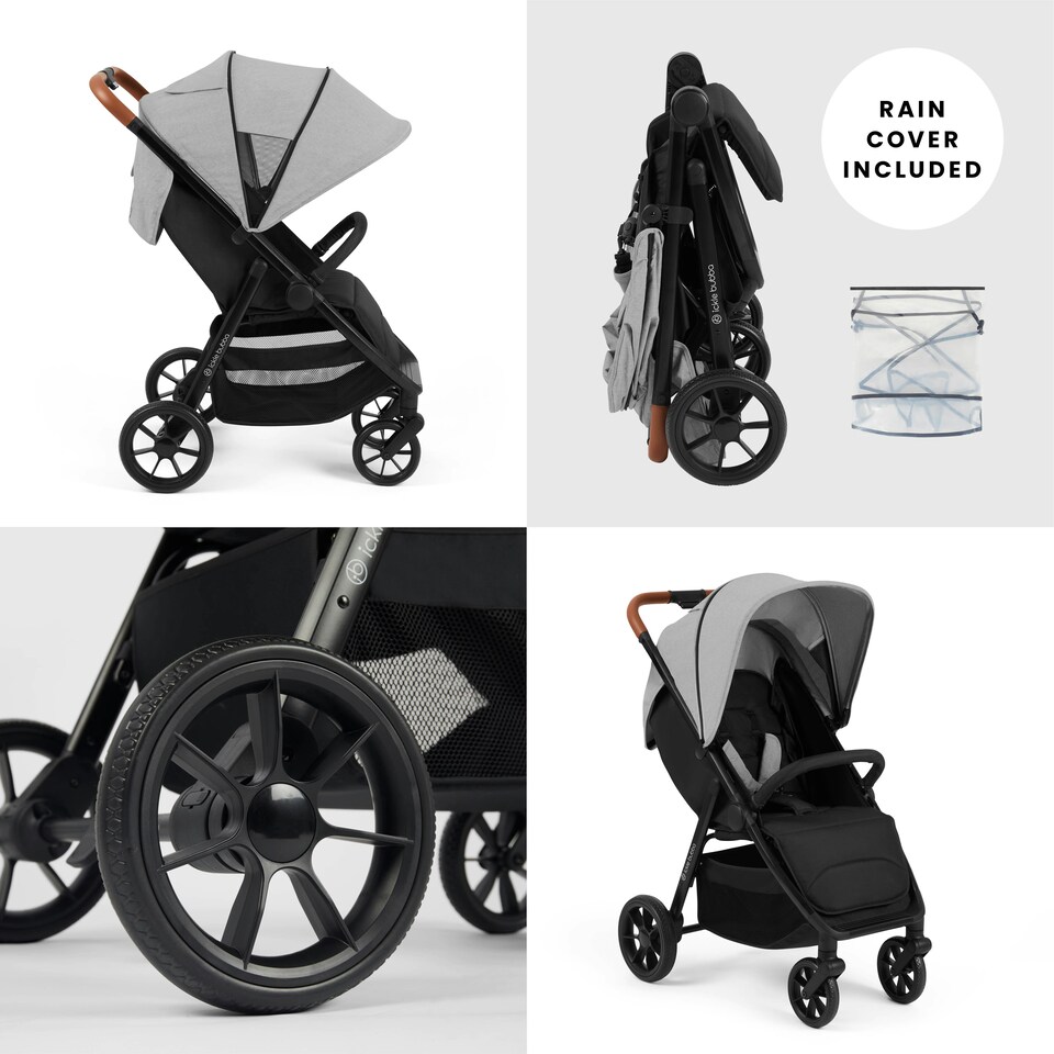 image 1 of Stomp Stride Stroller – from Birth to 22kg, Extra-Large Seat, Multi-Terrain Wheels, Raincover & UPF 50+ Hood (Pearl Grey)