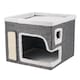 image 1 of Living and Home Double-Tier Foldable Cat House with Scratch Pad and Fluffy Ball