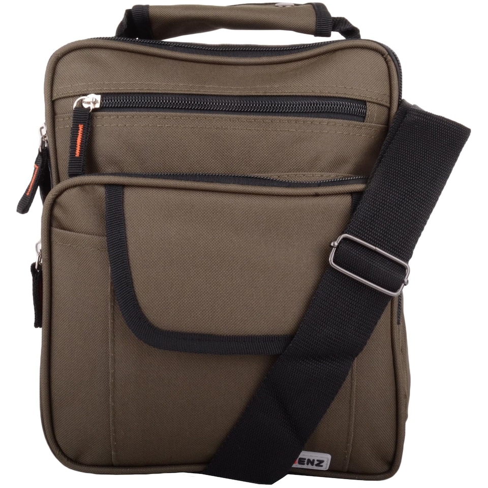 image 1 of Lorenz Canvas Style Multi-Functional Shoulder Cross Body Small Messenger Travel Work Utility Bag | Green | Green