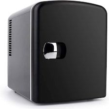 Small Mini Fridge With UV Light Disinfection - 4 Litre / 6 can – Perfect for Skincare, Cosmetics, Food or Drink - Bedroom, Car or Games Room - Cools & Warms Black