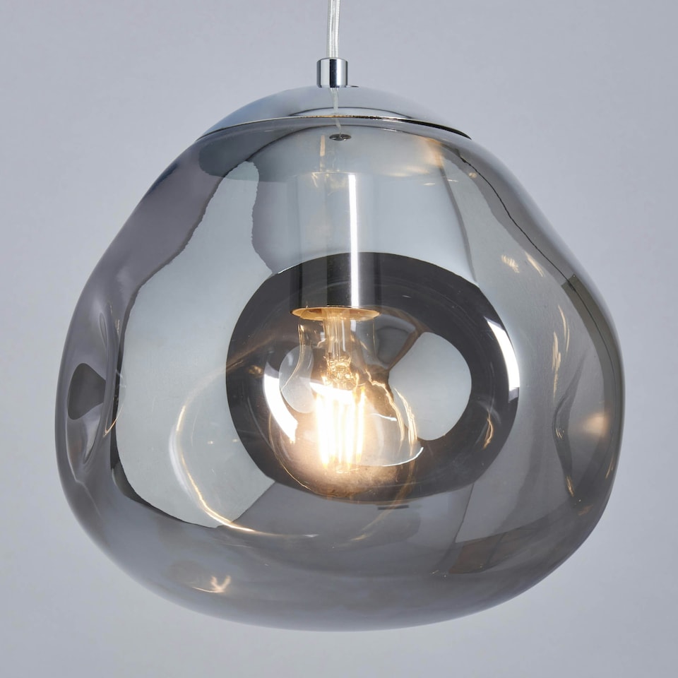 image 1 of BHS Wilder Ceiling Pendant with Smoked Glass Shade, Chrome
