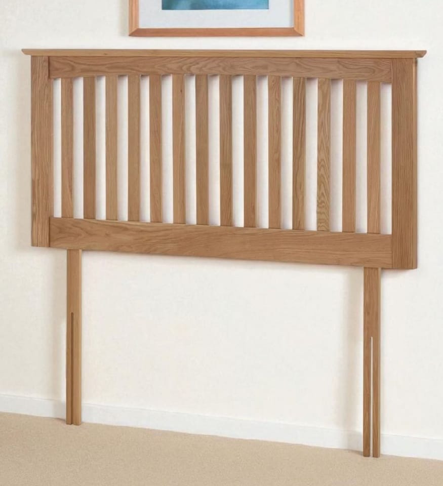 image 1 of 3ft Single Genuine Solid Oak Headboard Bedhead.Oak Wood Wooden Vivaldi Head Board