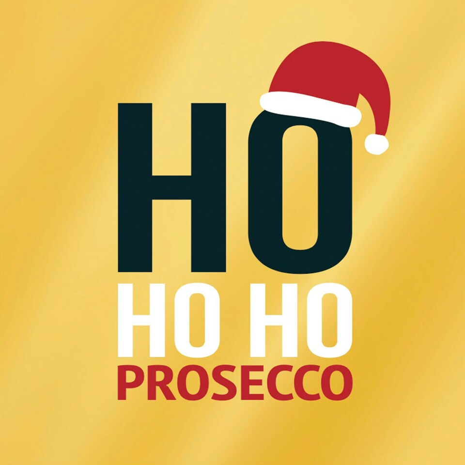 image 1 of Ho Ho Ho Prosecco - Gold Foil Christmas Card