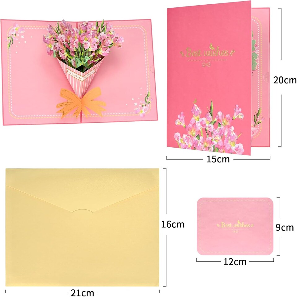 image 1 of Elegant Gladiolus Bouquet 3D Pop Up Greeting Card