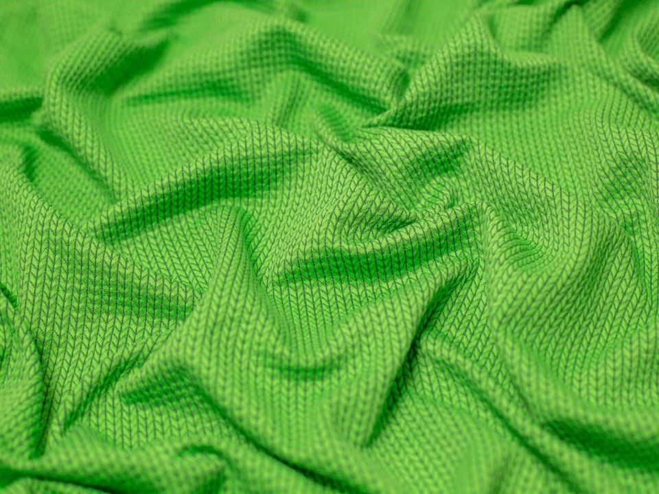 Green Jacquard Textured Stretch Knit Fabric for Dressmaking, 130cm / 51" Wide - per metre