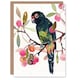 image 1 of Greeting Card Parrot Perched on Fruit Tree Branch Watercolour Birthday