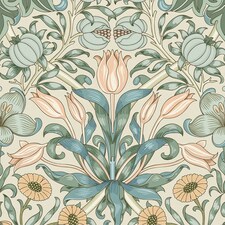 Sample of Pomegranate Grove Wallpaper in Cream | Cream | Cream
