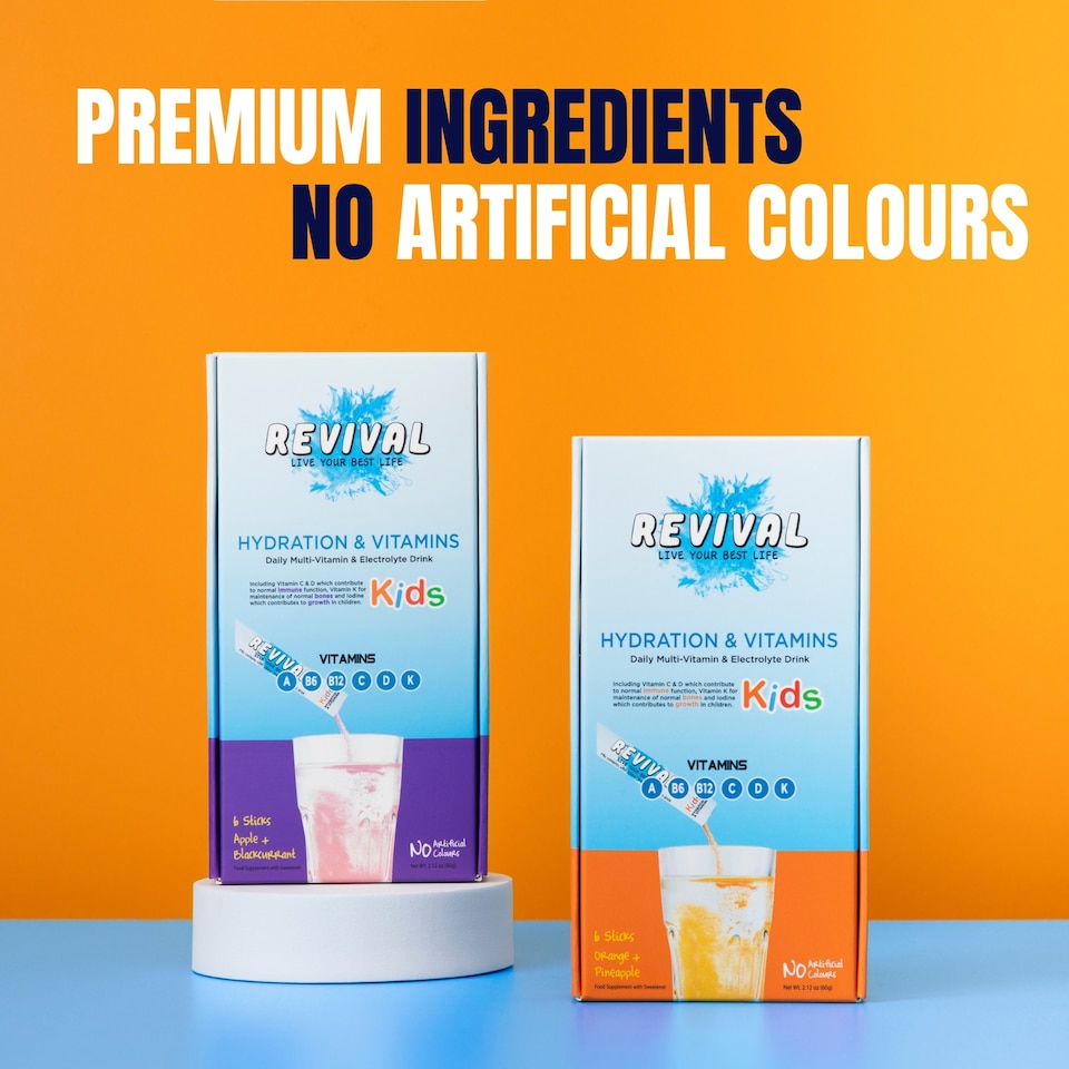 image 1 of Revival KIDS - Daily Multi-Vitamin & Electrolyte Drink - Orange & Pineapple 30 pack