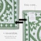 image 5 of Homescapes Outdoor Rug Luxury Waterproof Reversible, For Garden, Floral Leaf Green | 122 x 182 cm