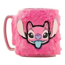 Lilo & Stitch Angel Fuzzy Mug - Pink/Yellow/Blue - One Size