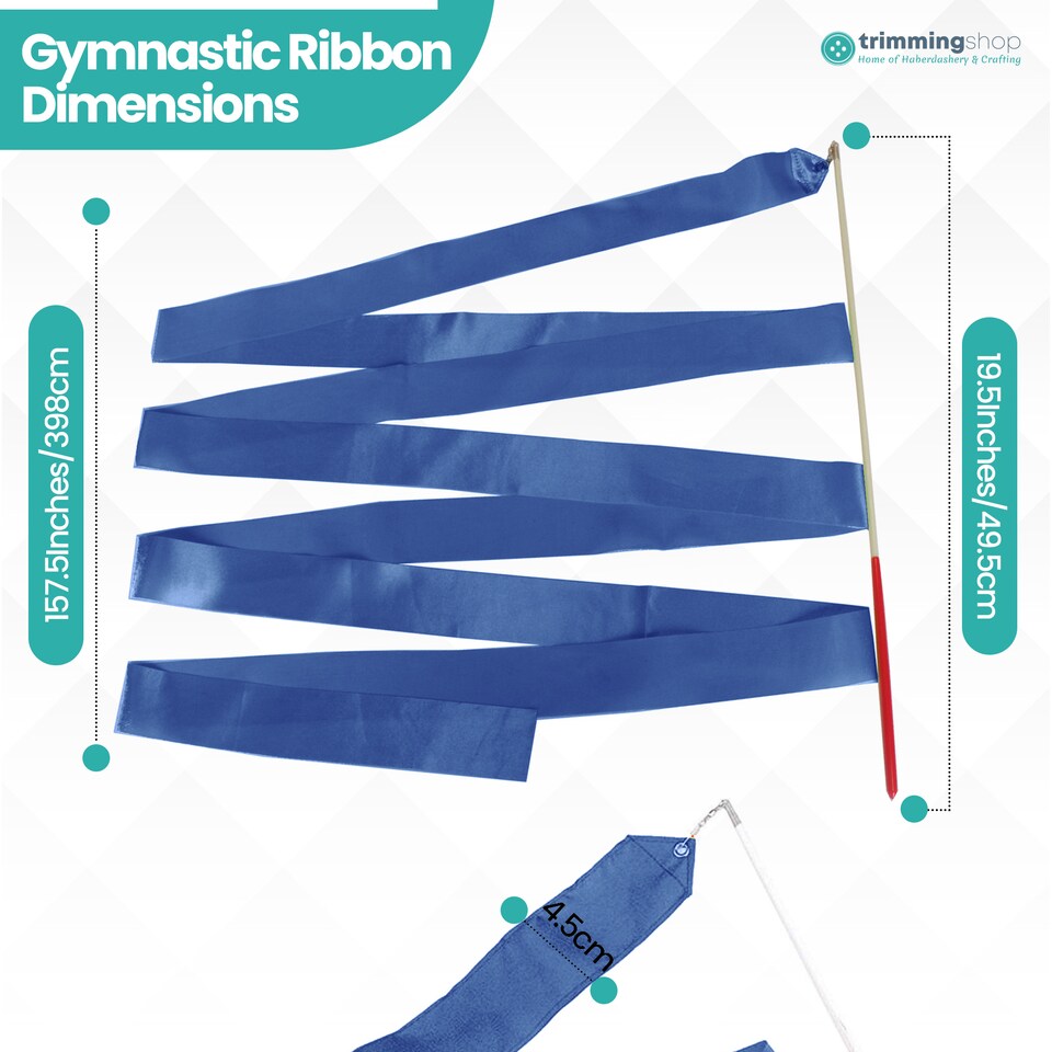 image 1 of 4 Metres Gymnastics Ribbon Wand, Satin Dance Streamer - 1pc
