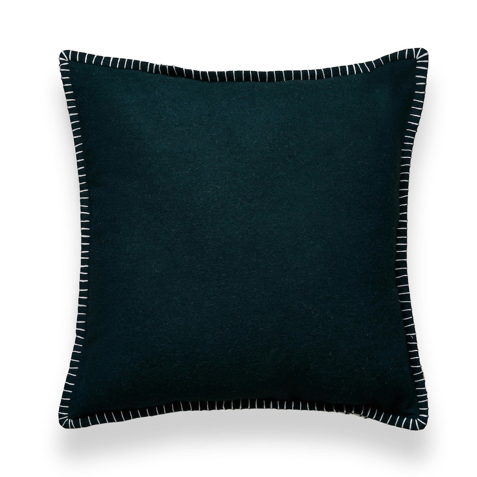 image 1 of BHS Felt Cushion with Blanket Stitch, Green
