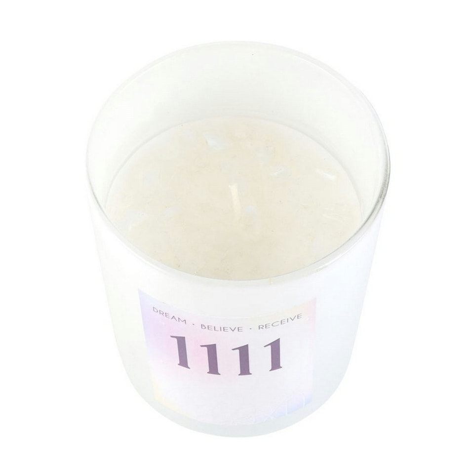 image 1 of Something Different 1111 Angel Number Crystal Chips Scented Candle - White/Clear - One Size