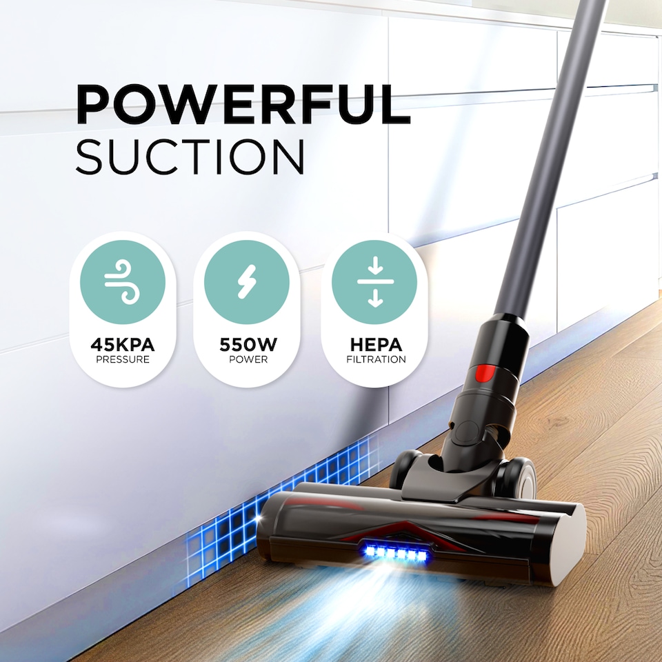 image 1 of DMD PowerPulse 3X Cordless Vacuum – 550W, 45Kpa, 50 Min Runtime, 3 Modes, Self-Standing, Wall Mount, for Floor, Carpet & Pet Hair