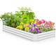 image 1 of COSTWAY Galvanized Raised Garden Bed Metal Planter Box Silver