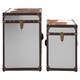 image 1 of Interiors By Premier Brown & White Genuine Cowhide Storage Trunk Set,Chest Boxes With Toggle Latches,Trunk With Real Leather Trim Brown