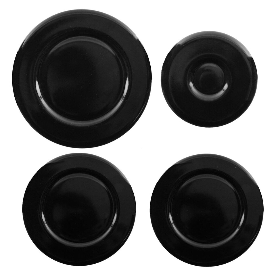 image 1 of SPARES2GO (Non Universal) Oven Cooker Hob Gas Burner Crown & Flame Cap Kit for Lamona (Small, 2 Medium & Large, 55mm - 100mm)