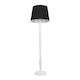 image 3 of ValueLights Victoria White Wood Traditional Stem Floor Lamp with Black Fabric Tapered Shade and LED Bulb
