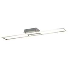 Brushed Nickel LED Ceiling Strip Light Fitting - Ideal for Kitchens | Silver