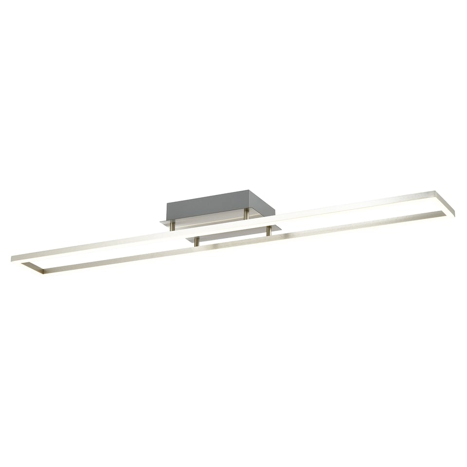 image 1 of Brushed Nickel LED Ceiling Strip Light Fitting - Ideal for Kitchens | Silver