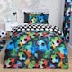 image 1 of OHS Kids Graphic Football Reversible Duvet Cover and Pillowcase Bedding Set Multi | Neon Multi | Double