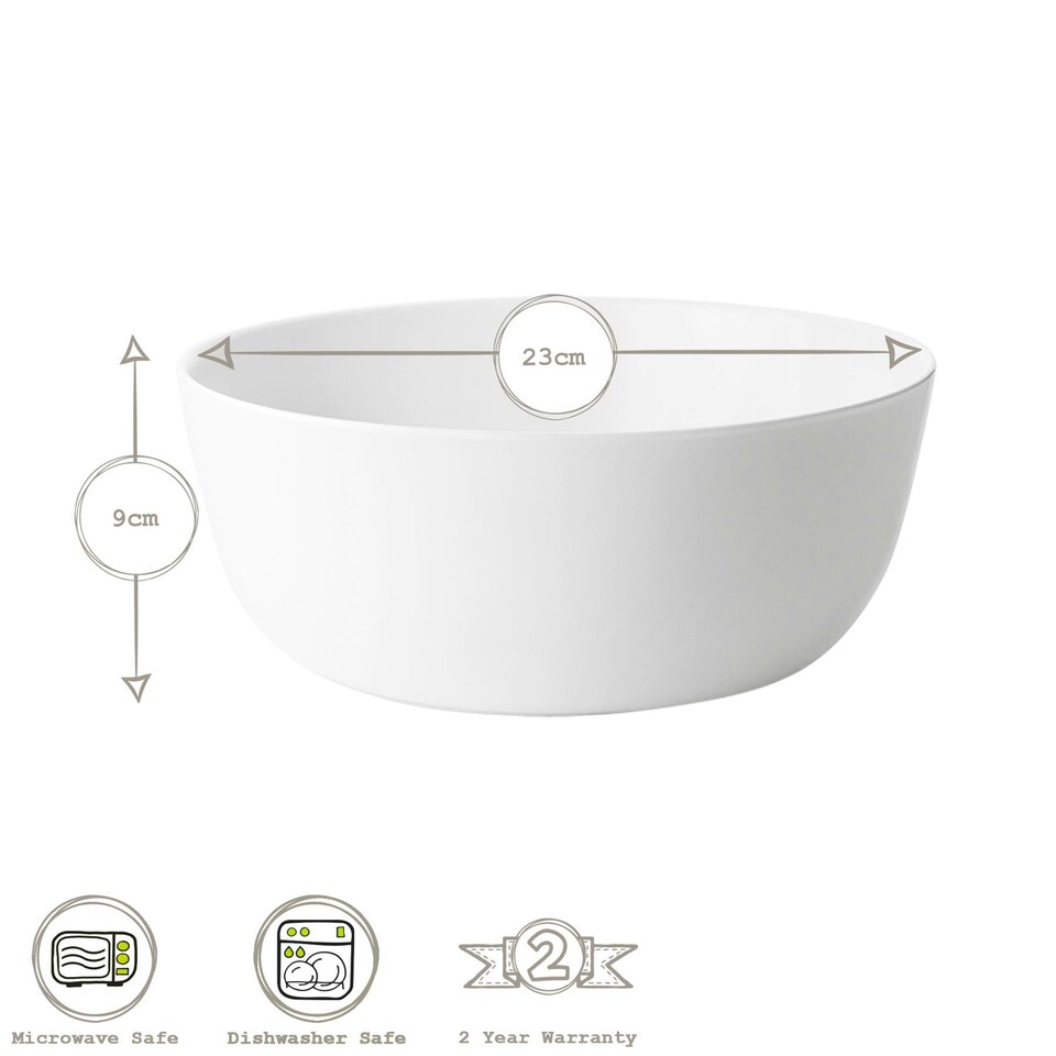 image 1 of Bormioli Rocco Toledo Glass Serving Bowls - 23cm - White - Pack of 3 White