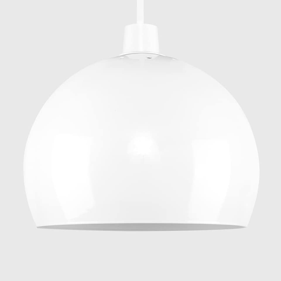image 1 of ValueLights Arco White Ceiling Pendant Shade & Bulb