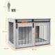image 7 of PawHut Dog Crate Furniture with Removable Cushion, for Medium Dogs - Grey