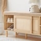 image 10 of SoBuy Wooden Shoe Storage Bench with Seat Cushion, Natural, 47.6x13.8x19.3 in, 20.6 kg - FSR163-N