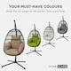 image 7 of Homescapes Luxury Waterproof Egg Chair Cushion With Headrest - Natural
