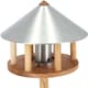 image 3 of Round Oak Bird Table With Zinc Roof