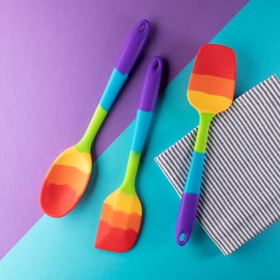image 1 of Taylor's Eye Witness Rainbow Silicone Spatula