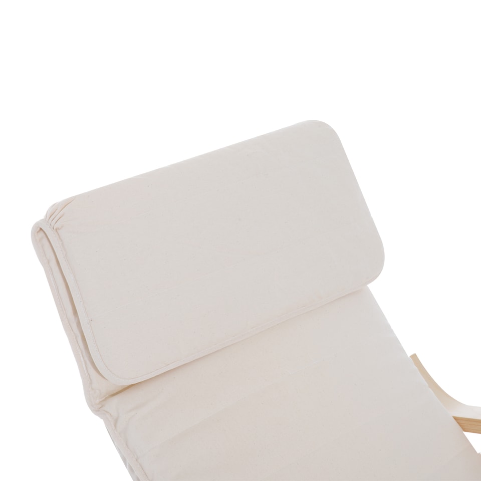 image 1 of HOMCOM Rocking Chair Recliner Armchair with Adjustable Footrest, Cream White