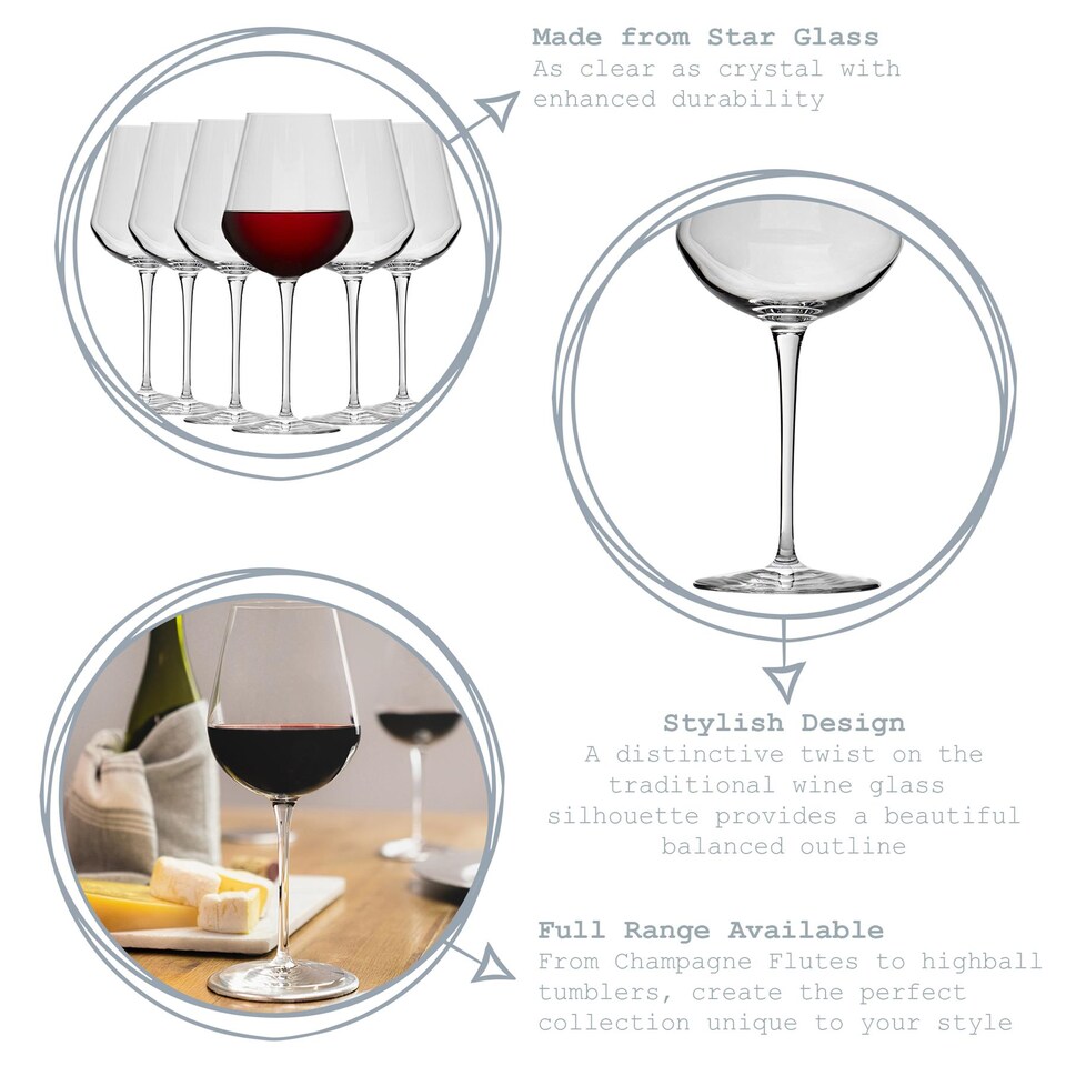 image 1 of Bormioli Rocco Inalto Uno Red Wine Glasses - 560ml - Pack of 6