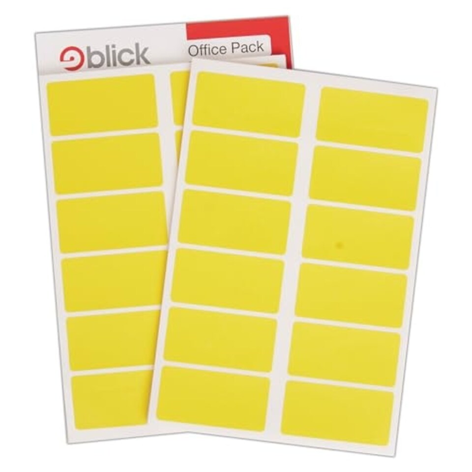 image 1 of Blick Labels, Yellow, Self Adhesive Stickers Office Pack, Rectangular, 25mm x 50mm, 320 Labels, For Home, Office, Family, School, Letters